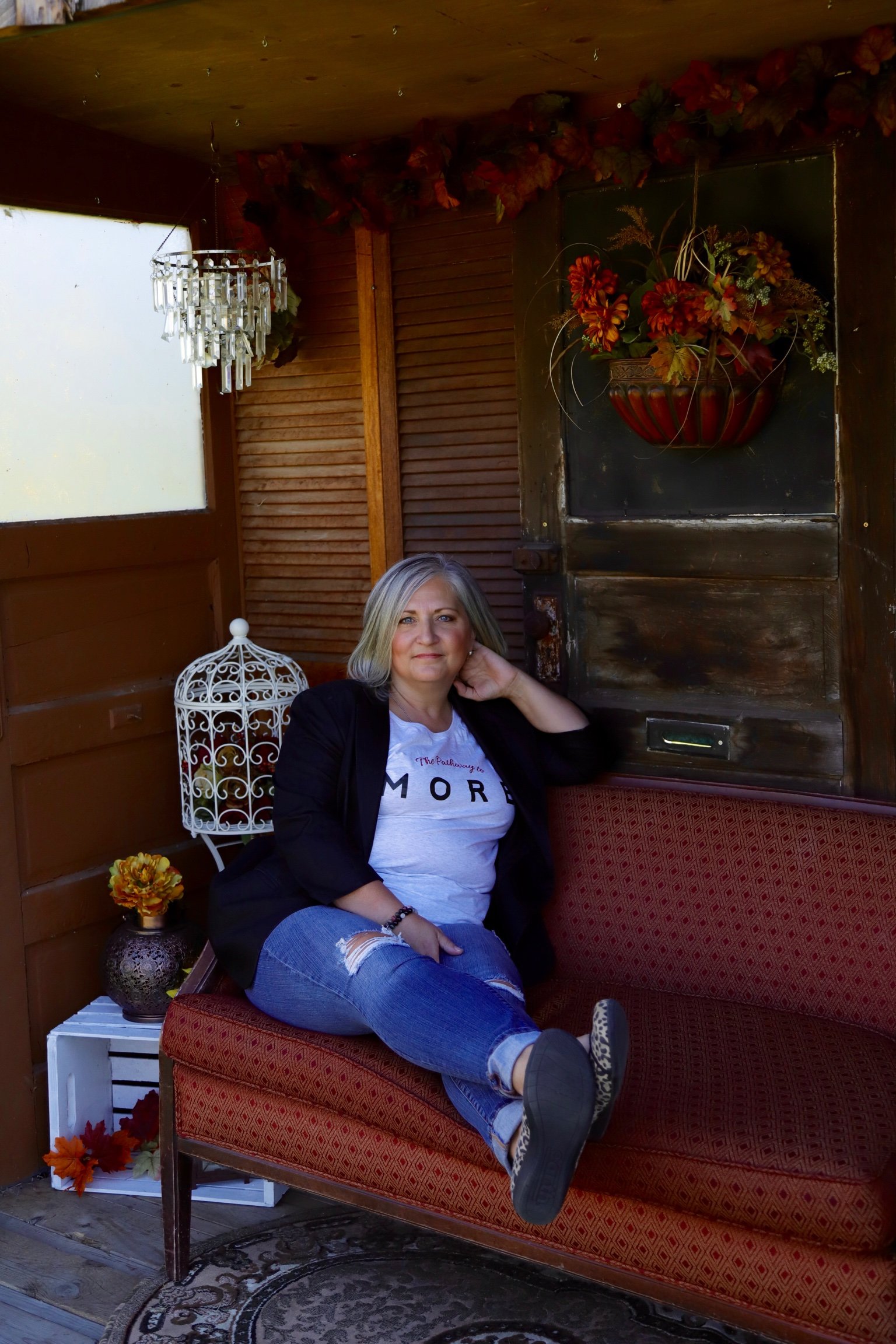 Sherrie Cameron Sitting On Couch